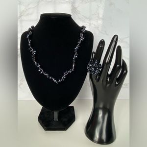 Black Necklace & Ring Set